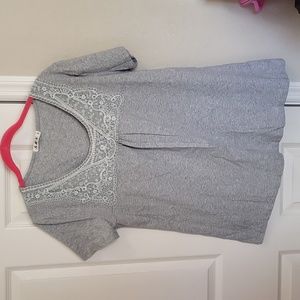 Heather Gray Babydoll Tshirt XL Lace front